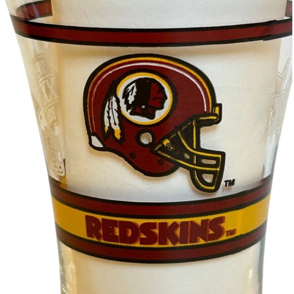 Super Bowl XXVI Vintage Wahington Redskins Pint Glass Coca-Cola NFL Collectible - Picture 2 of 16